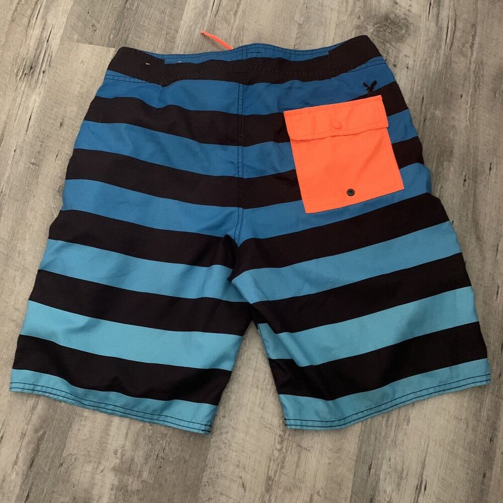 American Eagle Outfitters Mens Medium Stripe Board Shorts Swim Trunks Pockets